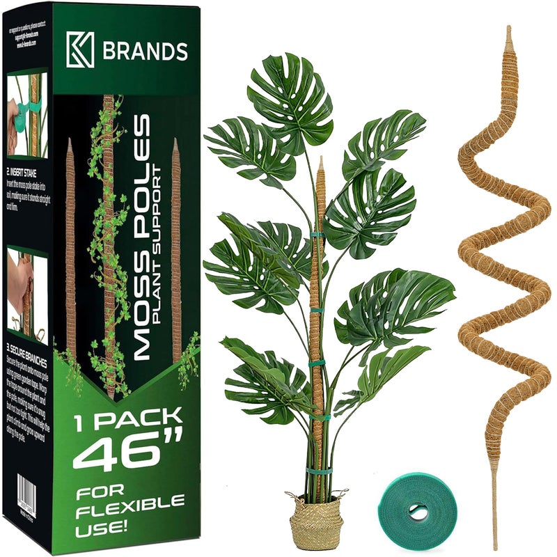 K-Brands Moss Pole - 46'' Monstera Plant Support - Plant Trellis Moss Pole for Plants Monstera - Moss Poles for Climbing Plants - Plant Sticks Support Plant Stakes for Indoor Plants Potted - Image 1